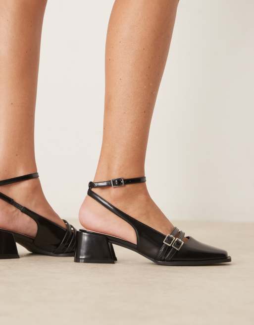 RAID Stacia sling back heeled mary janes in black, 2 of 4