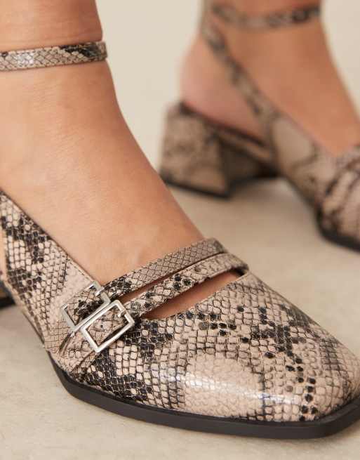 RAID Stacia slingback heeled mary janes in snake, 4 of 4