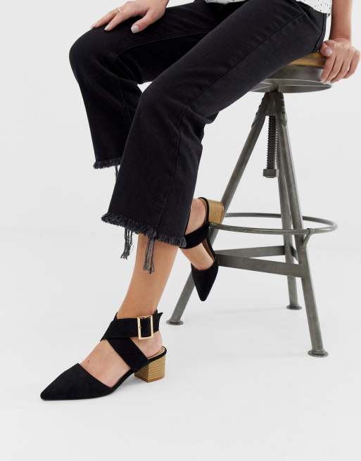 black string up heels