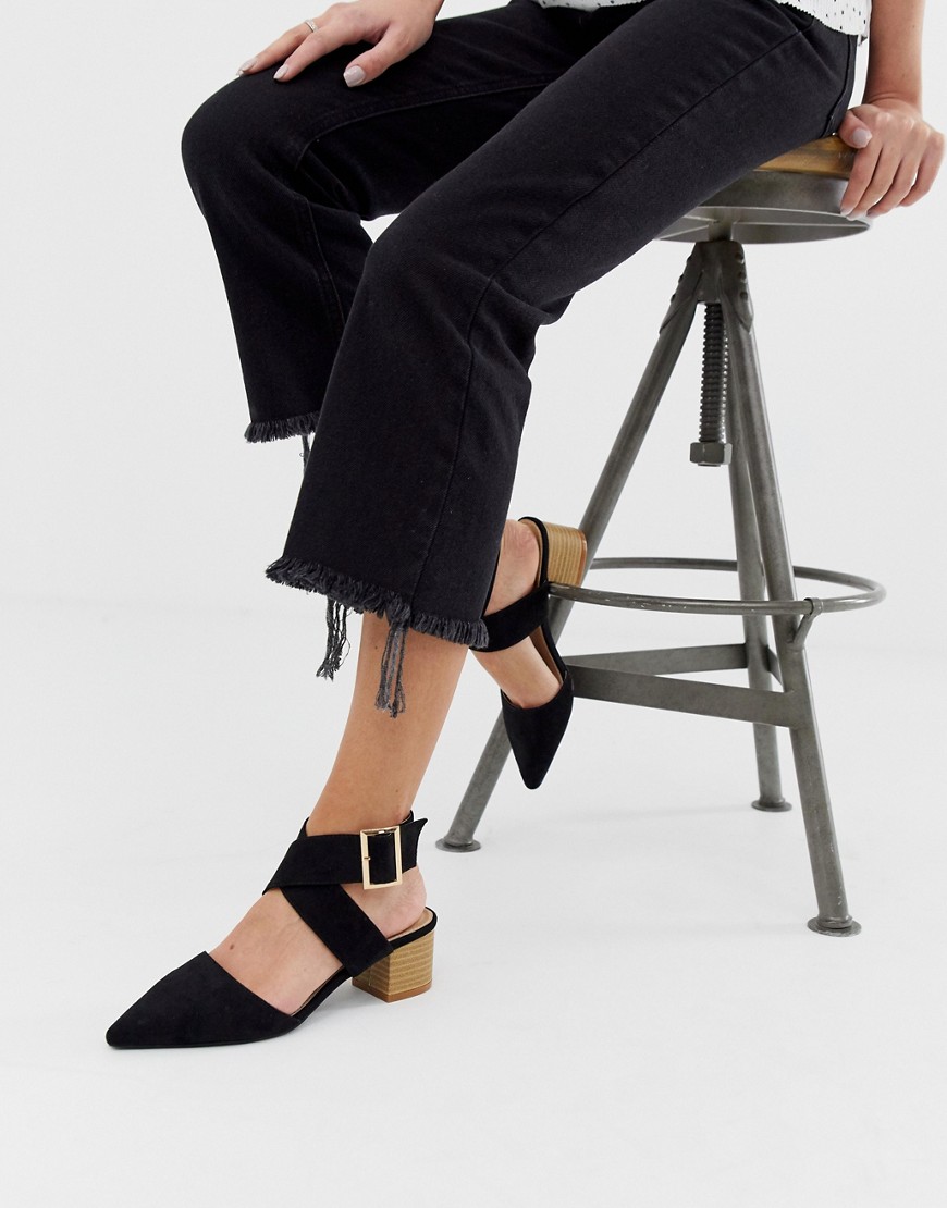 RAID – String – Svarta skor med medelhög klack och ankelrem