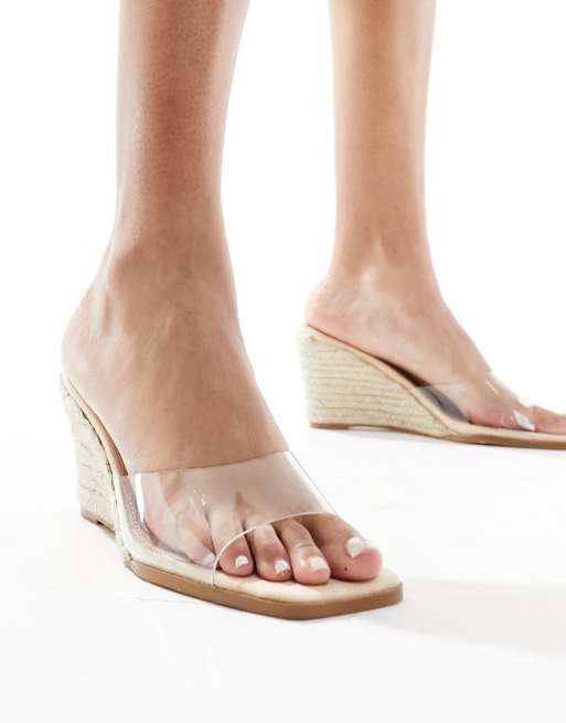 RAID – Sylvia – Espadrille-Sandalen mit transparentem Obermaterial und Keilabsatz