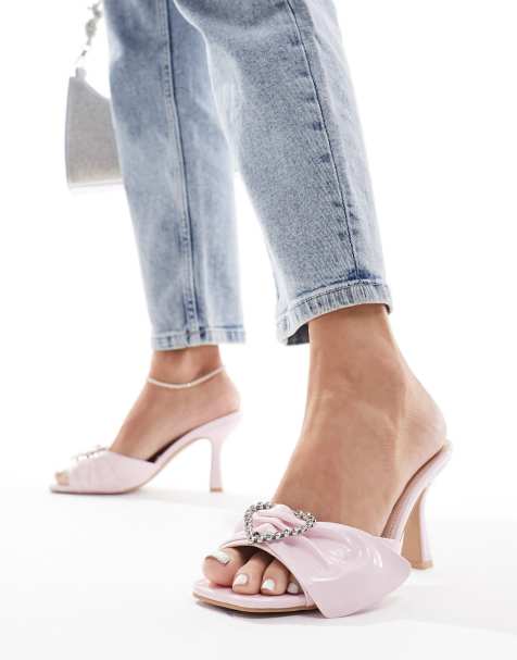 Pink best sale mule shoes