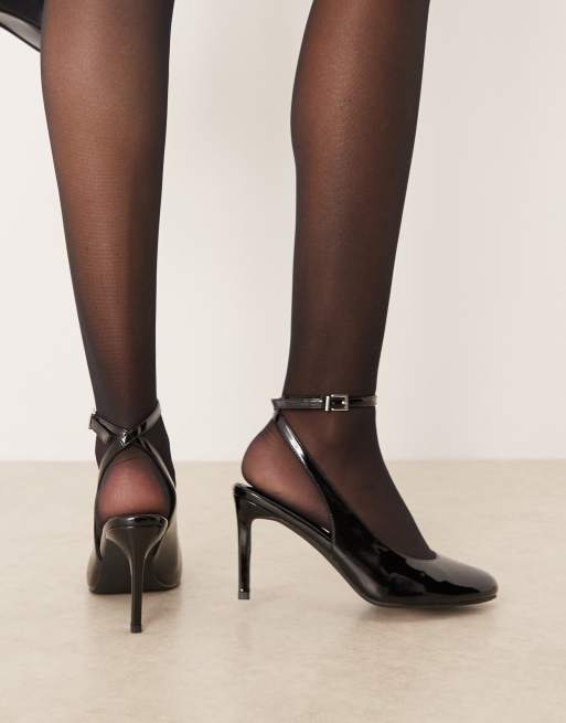 RAID - Tameika - Pumps met enkelbandje en ronde neus in zwart lakleer, 2 van 4