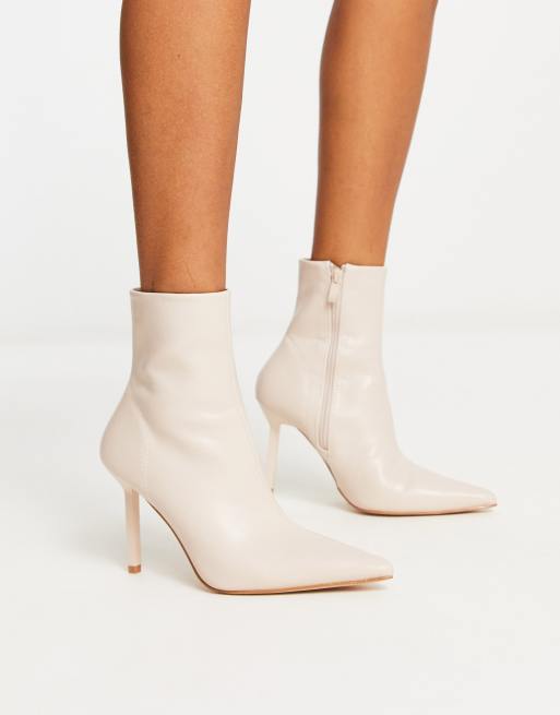 RAID Tamrya stiletto ankle boots in off white | ASOS