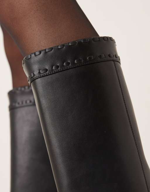 RAID Tierney foldover knee boots in black