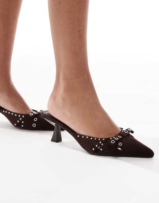 RAID - Tinsley - Mules à petit talon avec nœud - Chocolat, 4 de 4