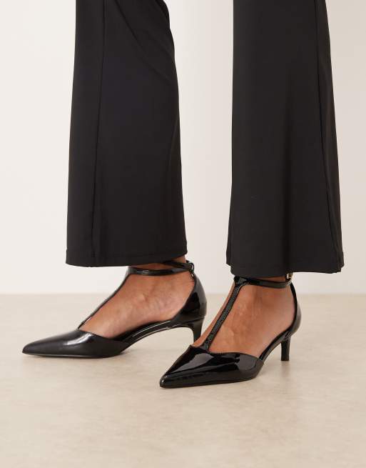 RAID Tosha kitten heel shoes in black patent, 4 of 4