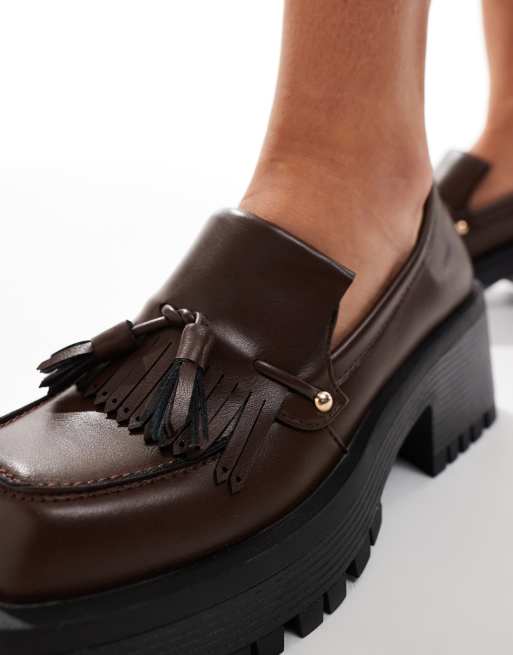 RAID – Tulip – Absatz-Loafer mit Bommel in Vintage-Dunkelbraun, 4 von 4
