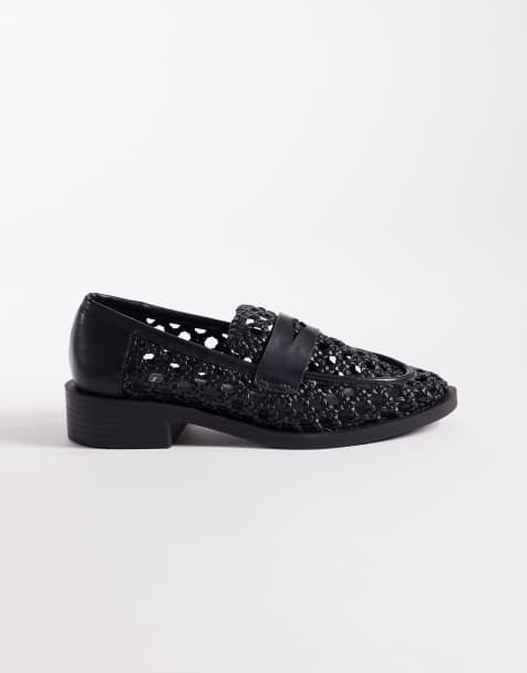 RAID Uliana woven loafers in black - view 1
