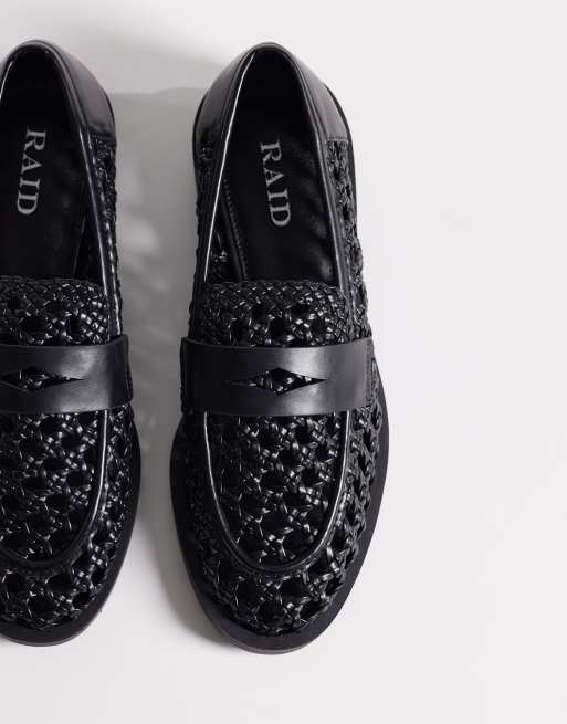 RAID Uliana woven loafers in black, 3 of 4