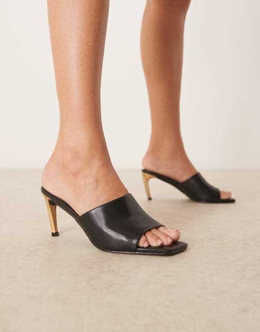 RAID Vera heeled mules in black, 3 of 4