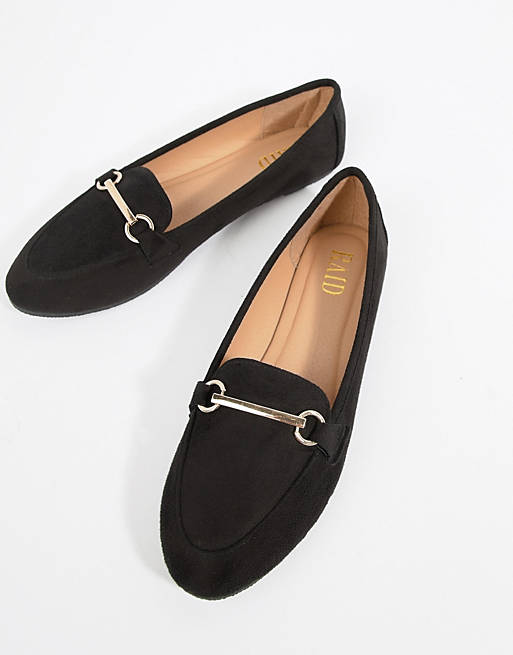 RAID Viera Black Snaffle Detail Flat Shoes | ASOS