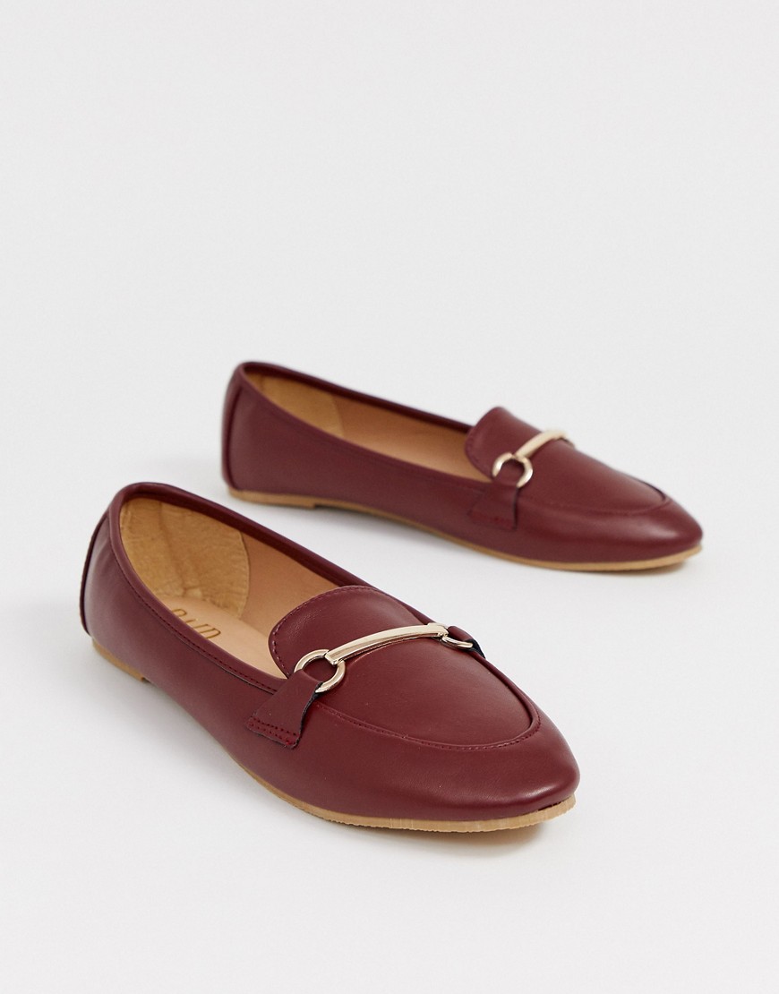 RAID – Viera – Oxblodsfärgade platta skor med spänne-Röd