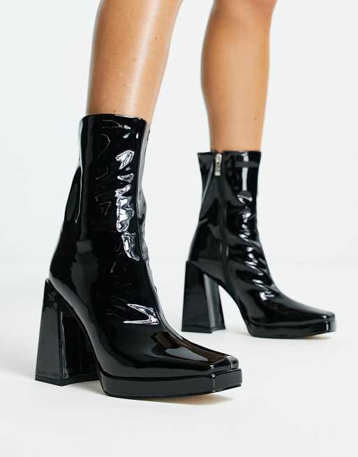 RAID Vista Bottes souples en vinyle talon Noir ASOS