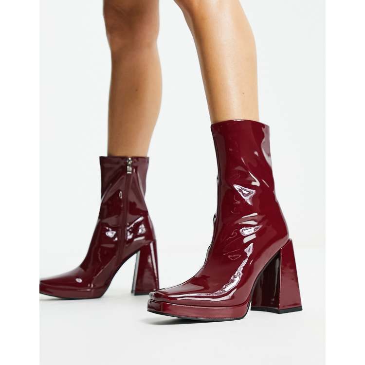 Dark red clearance boots knee high