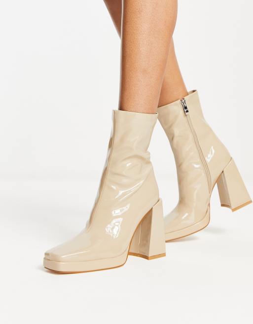 White vinyl 2025 ankle boots