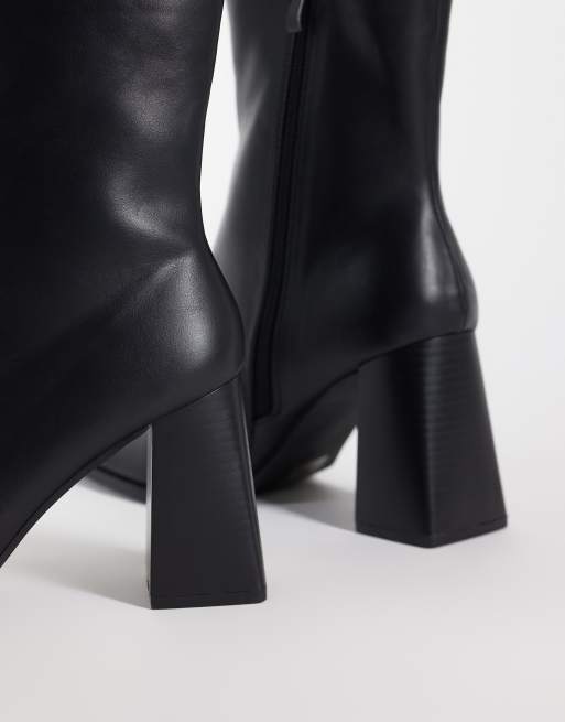 RAID Whisper block heeled ankle boots with pointed toes in black, 4 of 4