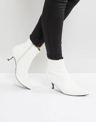 white kitten heel boots