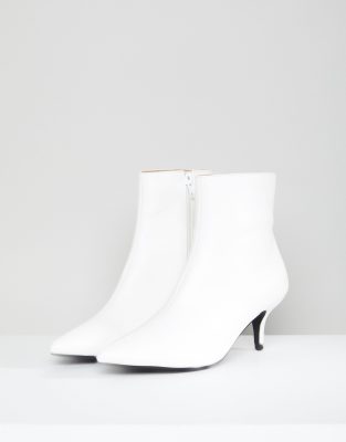 white kitten heel boots