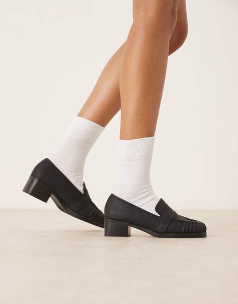 RAID Wide Fit Aarvi square toe loafers in black - view 1