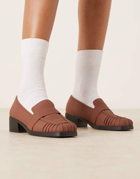 RAID Wide Fit Aarvi square toe loafers in brown - view 1