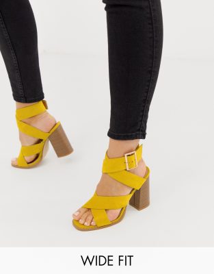 stacked heel sandals