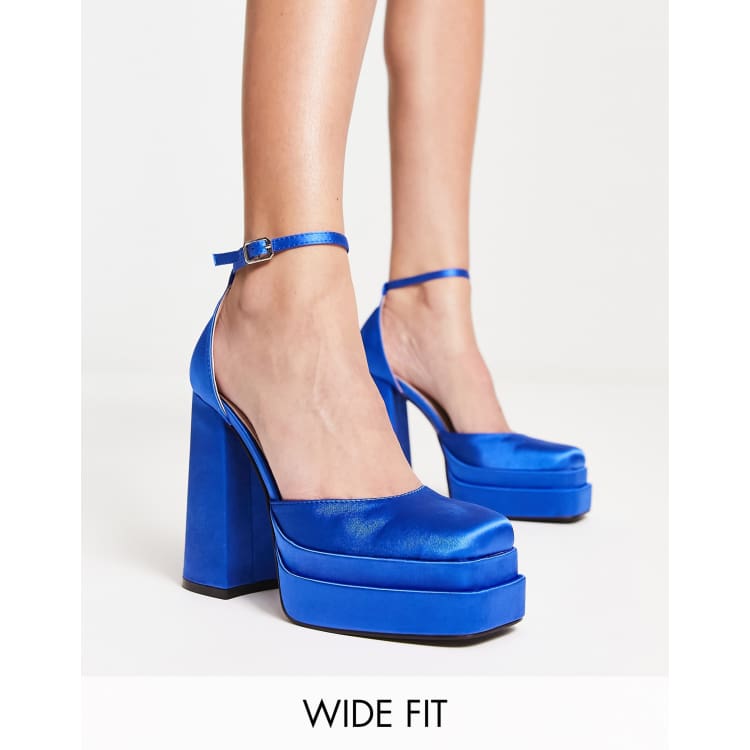 Royal blue wide outlet fit heels