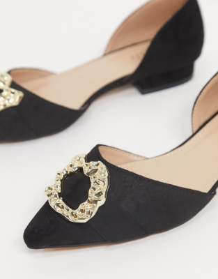 gold flat shoes wide fit