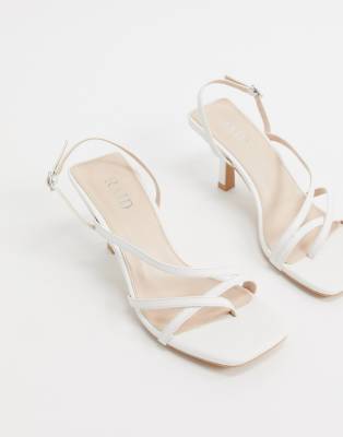 square toe white sandals