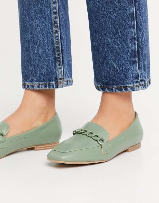 RAID Wide Fit Artie loafers with color drenched trim in mint, 4 of 4