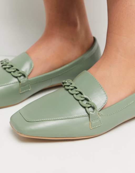 RAID Wide Fit – Artie – Mintgröna loafers med färgad kedja, 2 av 4