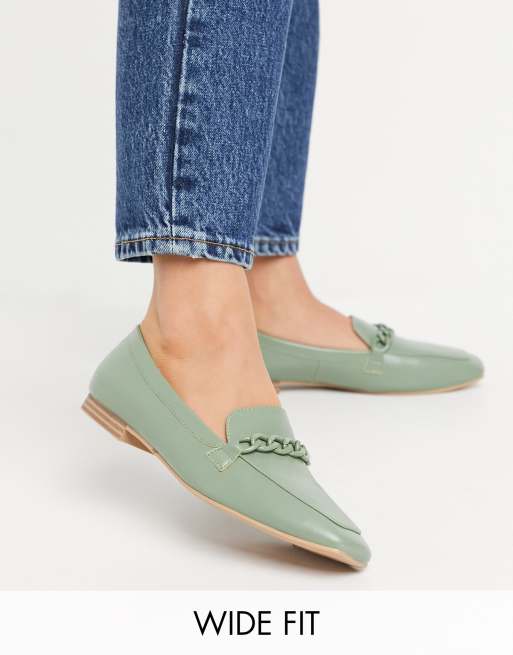 Raid Wide Fit - Artie - Mocassini color menta con bagno di colore sulle finiture