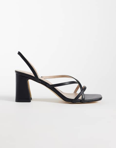 RAID Wide Fit Aspyn strappy heeled block sandals in black - view 1