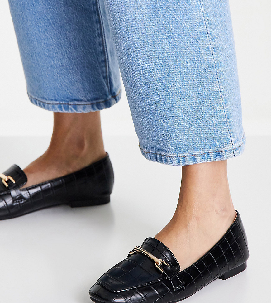 RAID Wide Fit Athen flat loafers in black