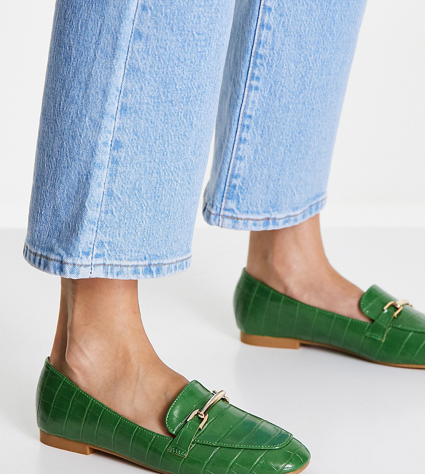RAID Wide Fit Athen flat loafers in green