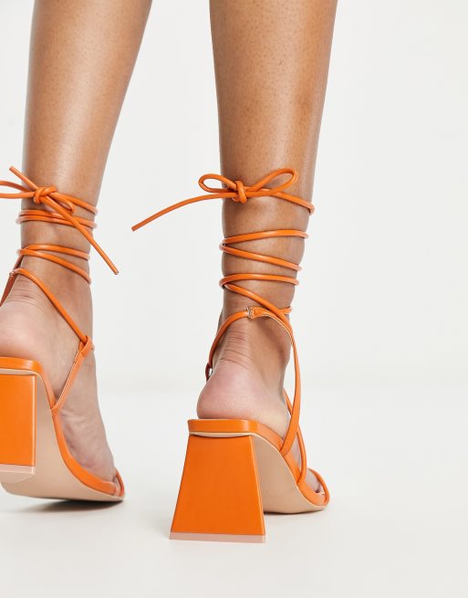 Orange tie best sale up sandals