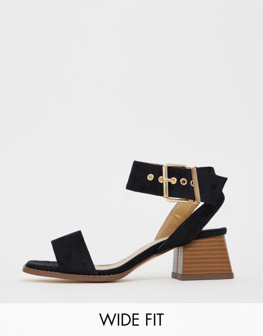 raid wide fit block heel sandals