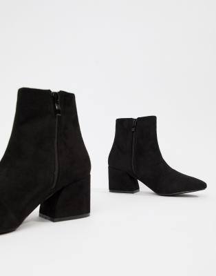 wide fit black suede ankle boots