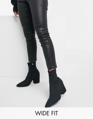 Black pull on outlet sock boots