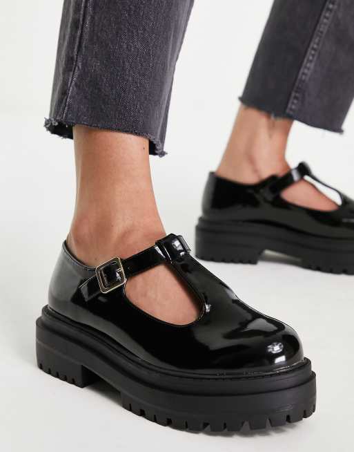 Raid Wide Fit - Boston - Platte Mary Jane schoenen in zwart lakleer, 2 van 4