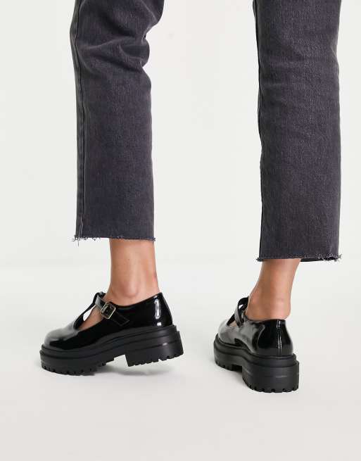 Raid Wide Fit - Boston - Platte Mary Jane schoenen in zwart lakleer, 3 van 4