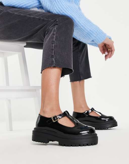 Raid Wide Fit - Boston - Platte Mary Jane schoenen in zwart lakleer, 4 van 4
