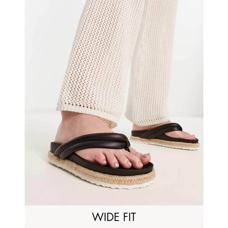 Wide fit toe online post sandals