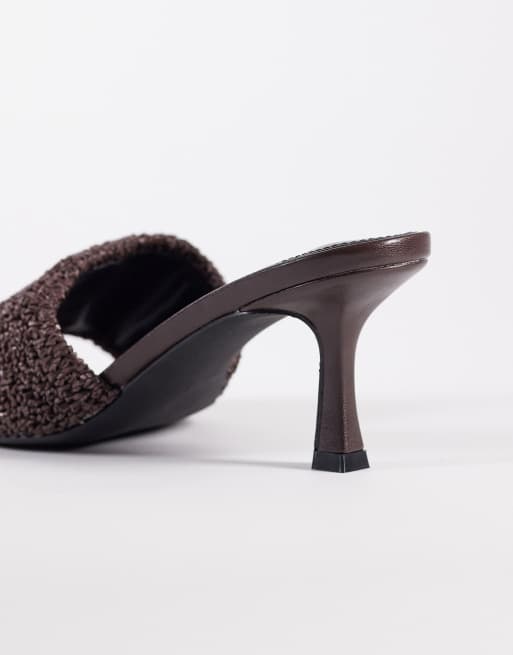 RAID Wide Fit – Caprice – Sandaletten in Braun mit Kitten-Absatz , 3 von 4