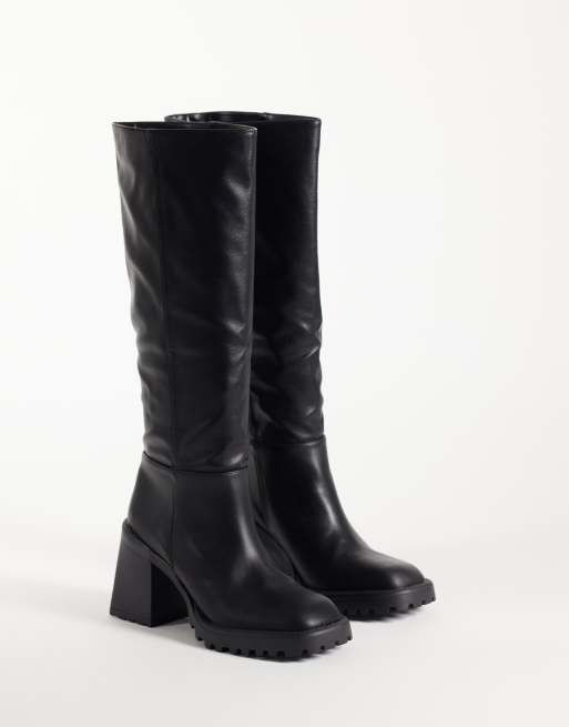 RAID Wide Fit Carnie block heel knee boots in black, 2 of 4
