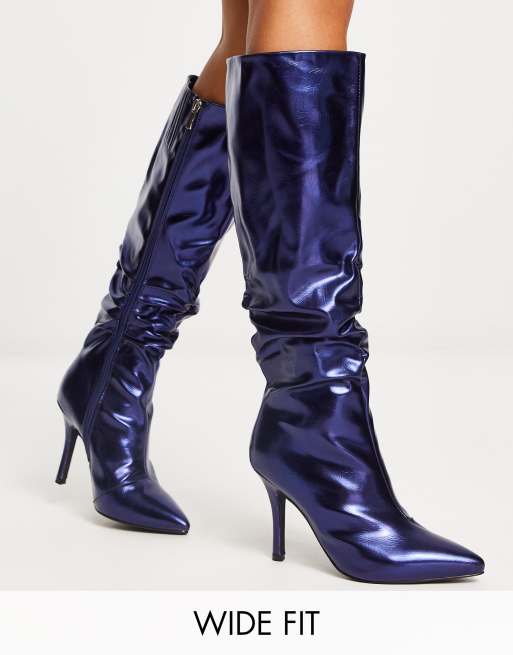 Royal blue high outlet boots