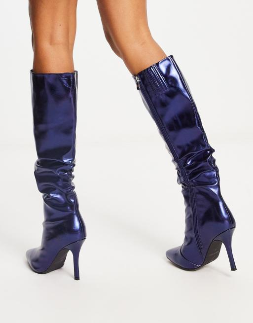 Royal blue 2025 wide calf boots