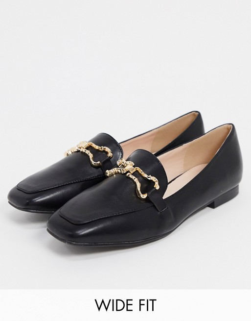 RAID Wide Fit Clareta loafers with snaffle in black