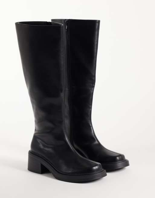 RAID Wide Fit Coretta square toe knee boots in black , 2 of 4