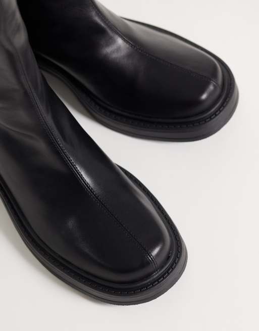 RAID Wide Fit Coretta square toe knee boots in black , 3 of 4
